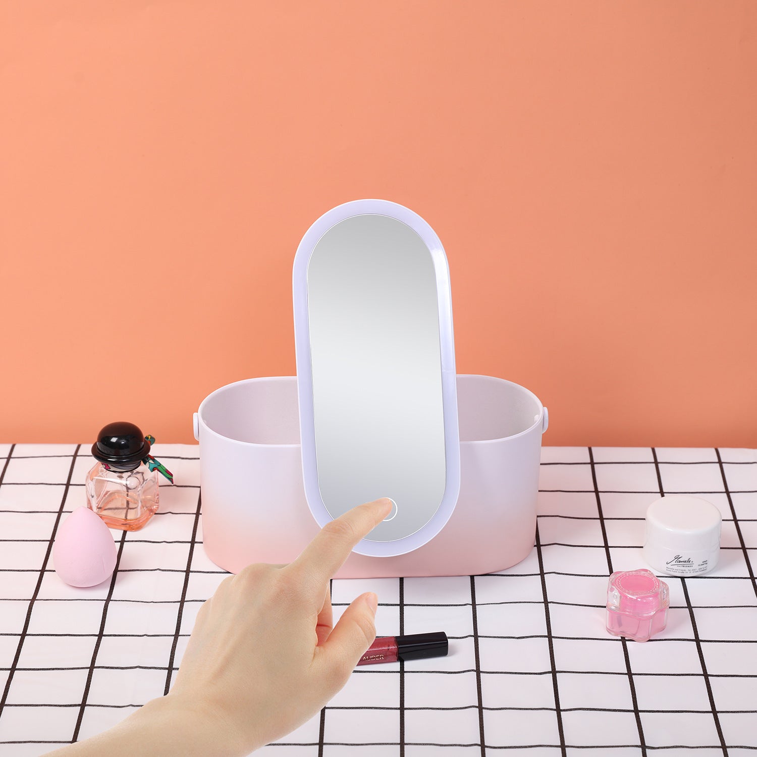 LED Makeup Mirror Storage Box