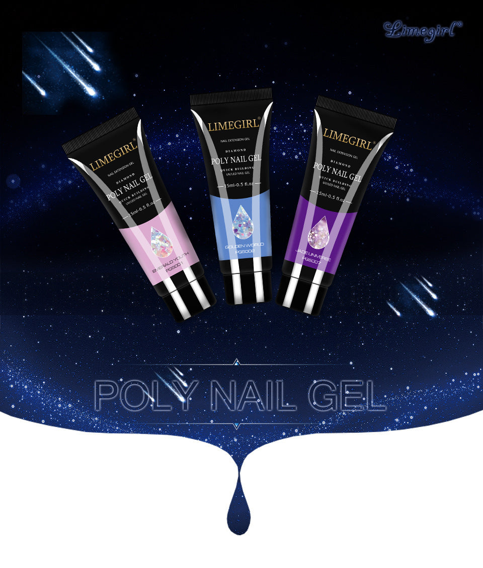 12-Color Nail Art Glitter Powder Extension Gel