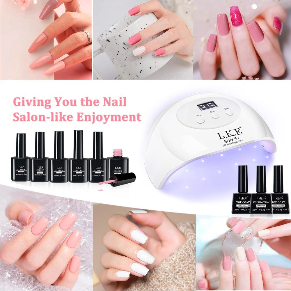 Nail Gel Polish Kit & Nail Lamp