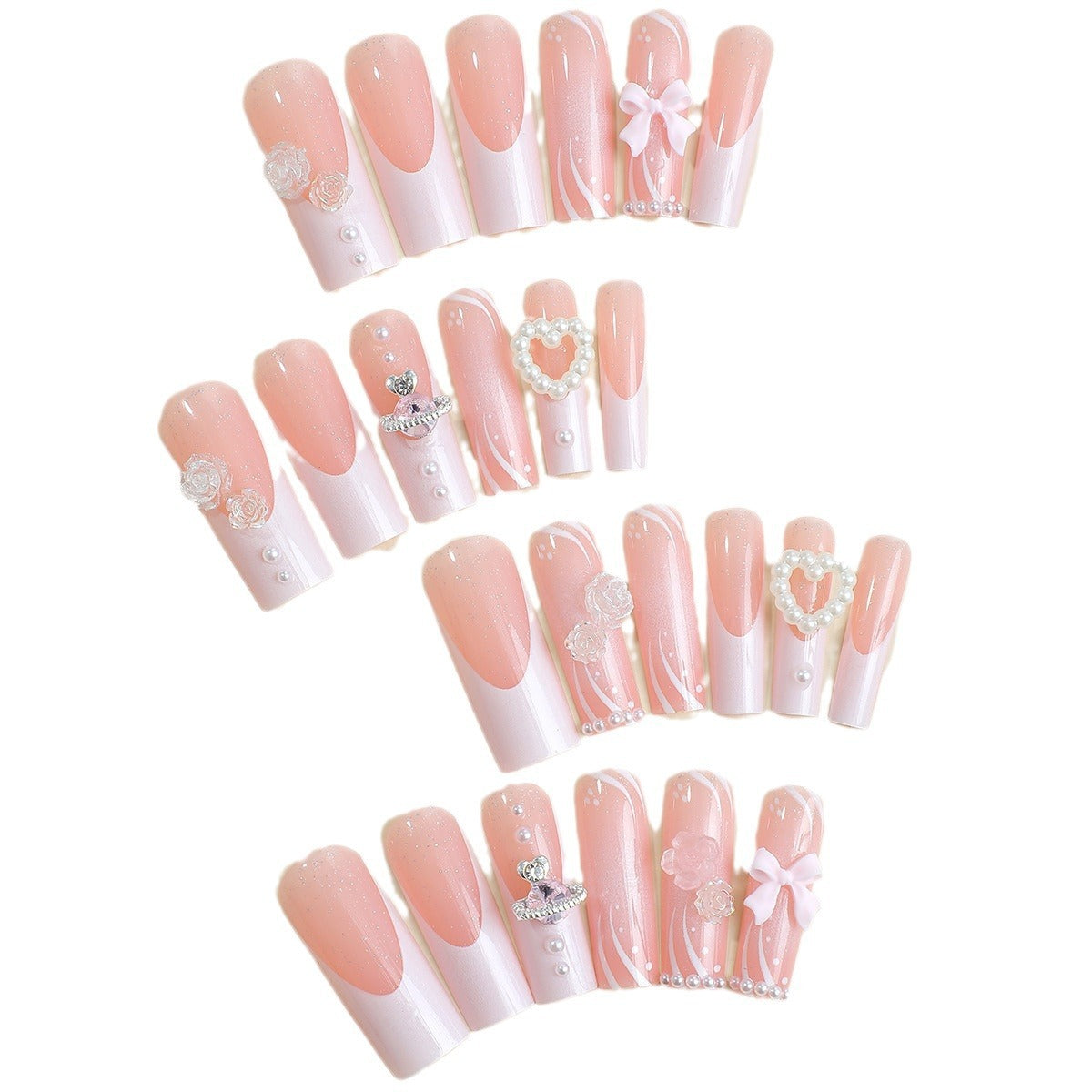 Flower Bow Tie Nail Set